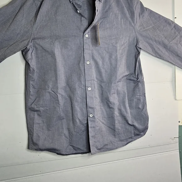 A.P.C. Dress Shirt Buttun Up Collar Blue Oxford Cut Long-sleeved Buttons On Cuff - Picture 1 of 11